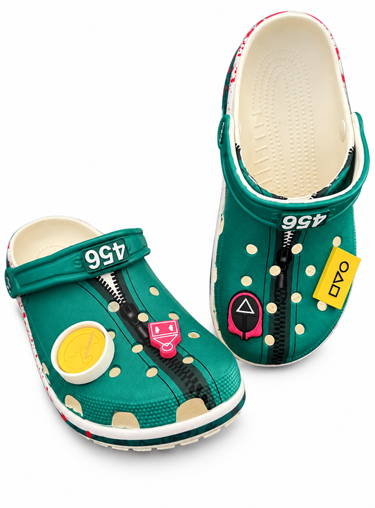 Crocs Squid Game – Joueur 456 Vert + 4 Jibbitz